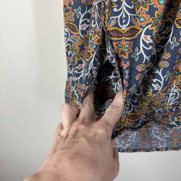 Duluth Trading Print Maker Poplin Tunic Shacket Womens Size XL Crisscross Back - Picture 3 of 11